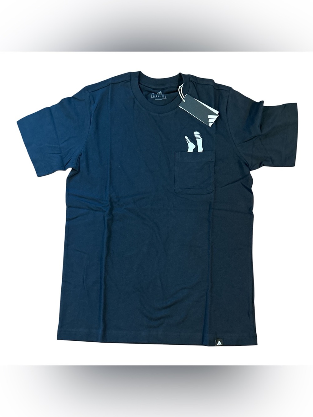 Adidas men’s slide pocket medium multisport T-shirt, black with embroidery NWT